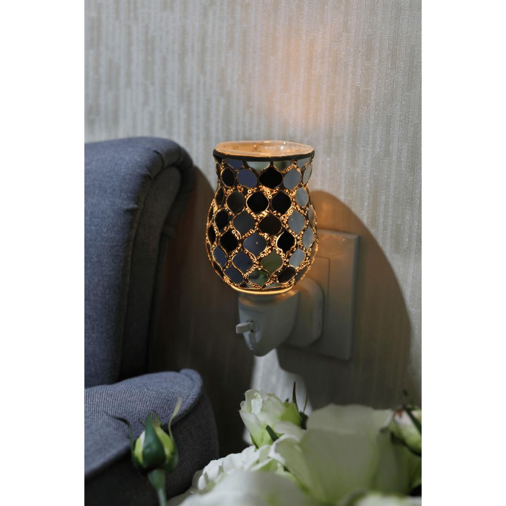 Sense Aroma Silver Moroccan Tulip Mosaic Plug In Wax Melt Warmer Extra Image 2